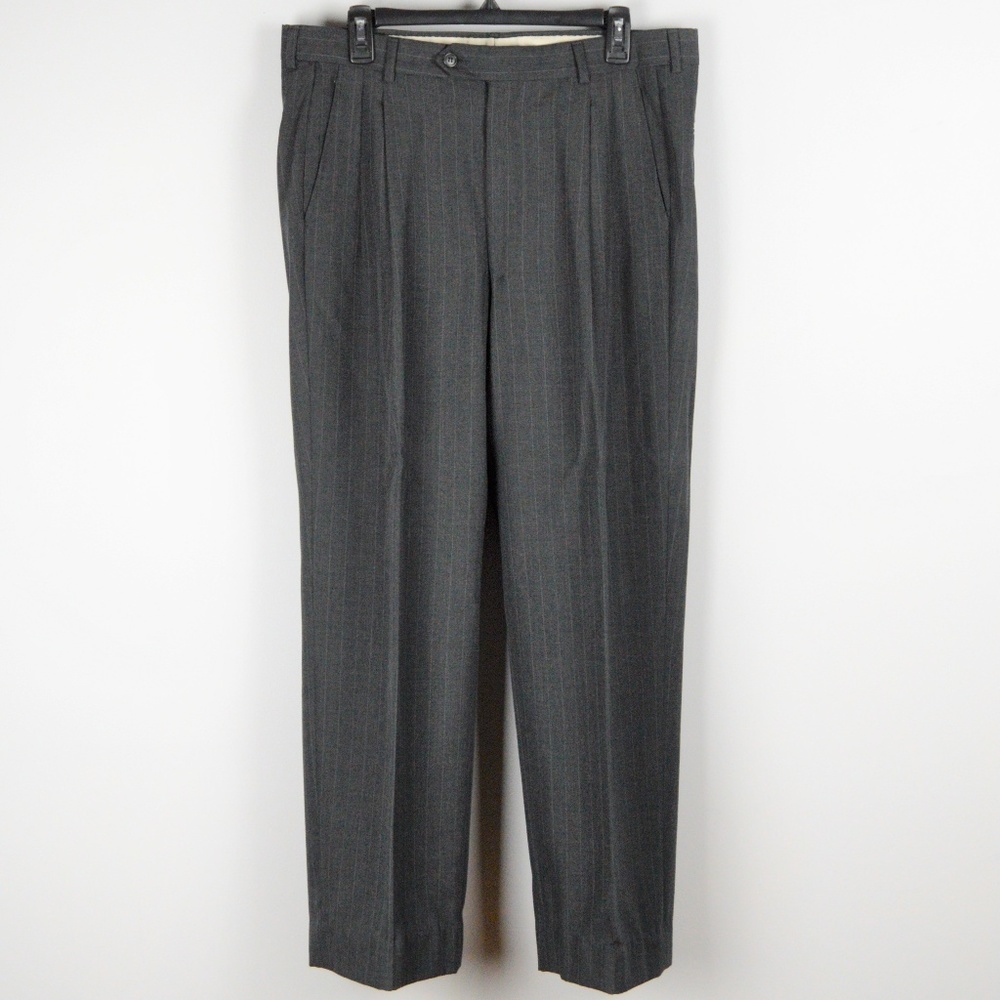 Vintage Wool 2 Piece Grey Pinstripe Suit - Picture 7 of 8